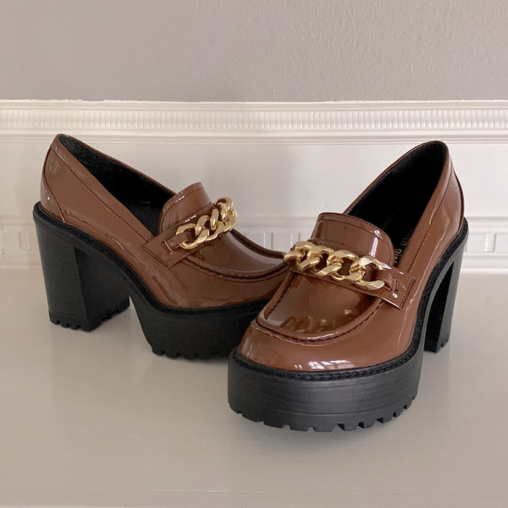Madden Girl Kassidy Platform loafer, chunky brown 7-1/2 M